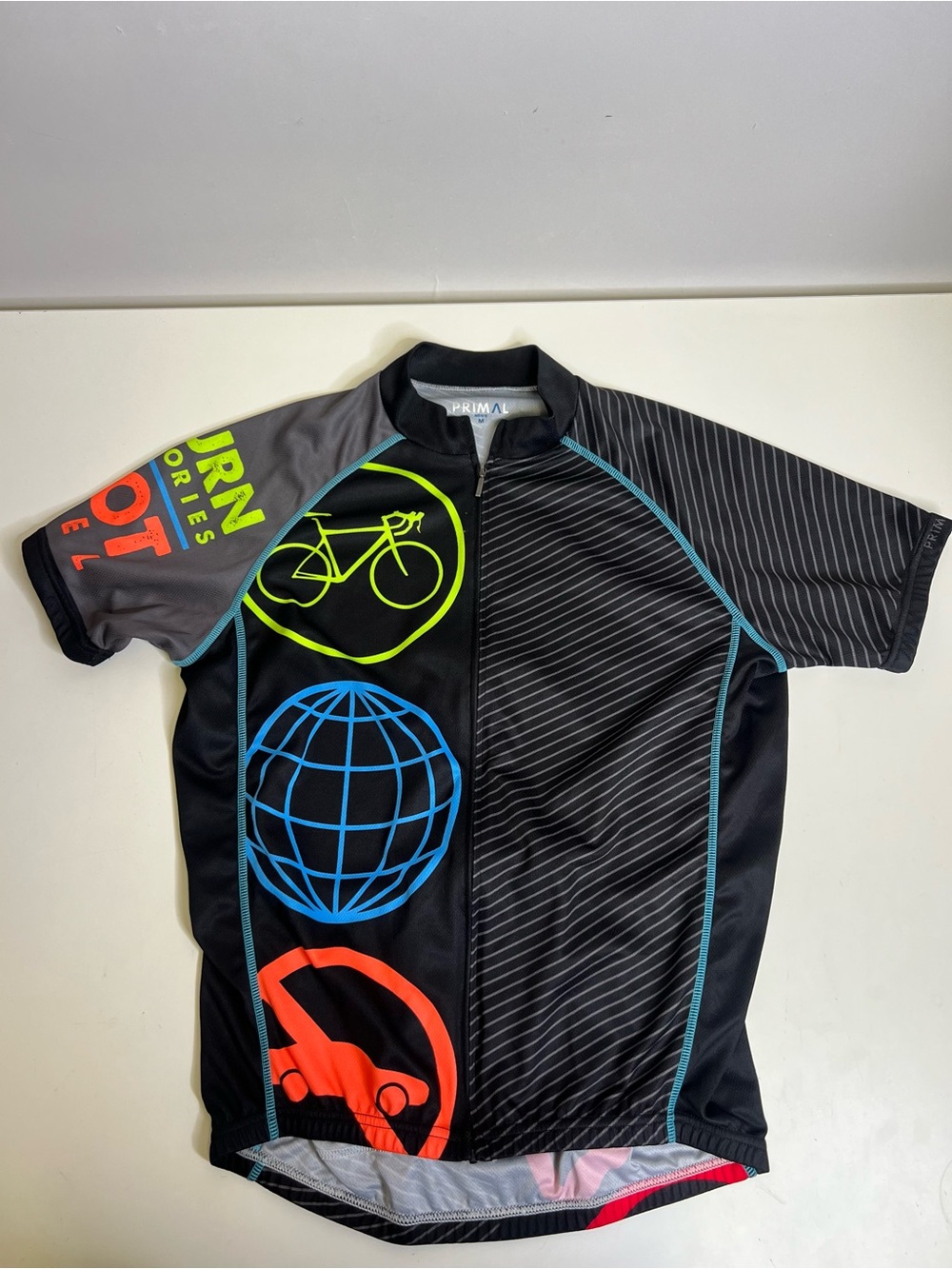 Primal Wear "Burn Calories, Not Fuel" Men's Cycling Jersey - Size Medium